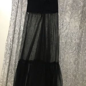 Free people black tank top tulle dress